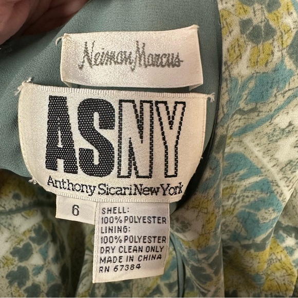 Anthony Sciari New York vintage green wrap dress medallion boho women’s size 6 - Picture 9 of 9